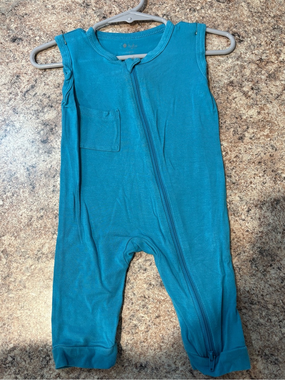 Kyte BABY Teal Sleeveless Zipper Footless Baby Romper